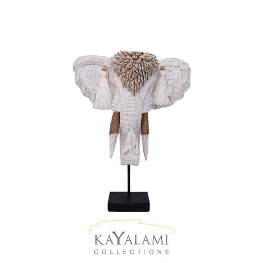 ELEPHANT HEAD STAND WH