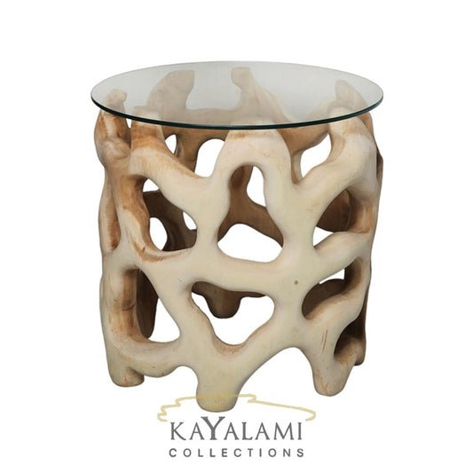 ULITA SIDE TABLE W GLASS 60