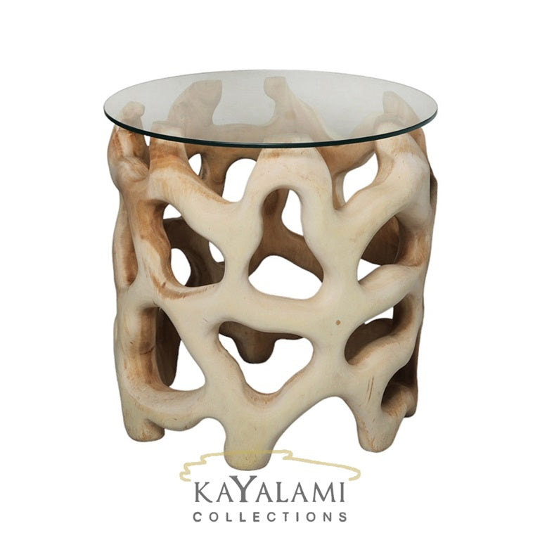 ULITA SIDE TABLE W GLASS 60